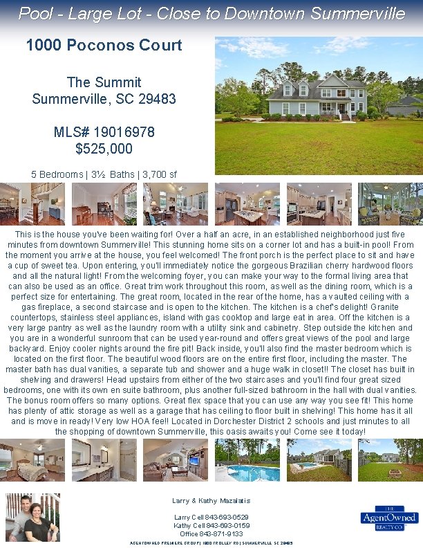 Pool Large Lot Close to Downtown Summerville 1000