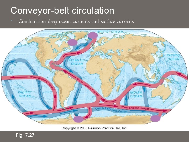 Conveyor-belt circulation Combination deep ocean currents and surface currents Fig. 7. 27 