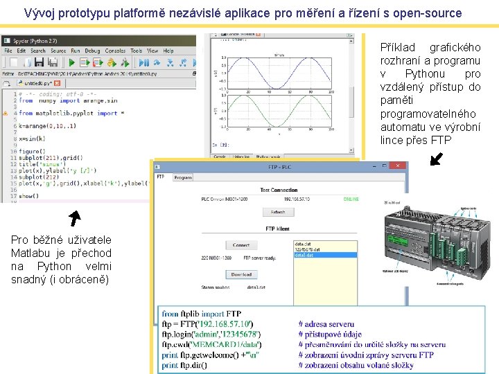 Vývoj prototypu platformě nezávislé aplikace pro měření a řízení s open-source Příklad grafického rozhraní