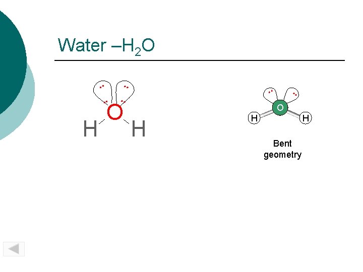Water –H 2 O. . . H . . O . . SO 2