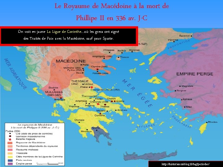 Le Royaume de Macédoine à la mort de Phillipe II en 336 av. J-C