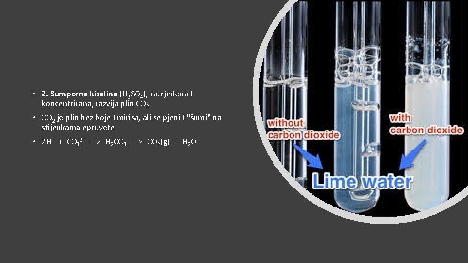  • 2. Sumporna kiselina (H 2 SO 4), razrjeđena I koncentrirana, razvija plin