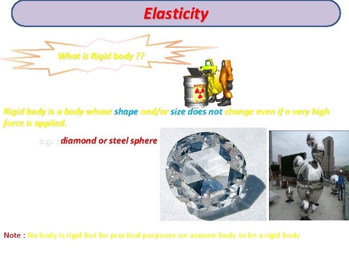 Elasticity What is Rigid body ? ? Rigid body is a body whose shape
