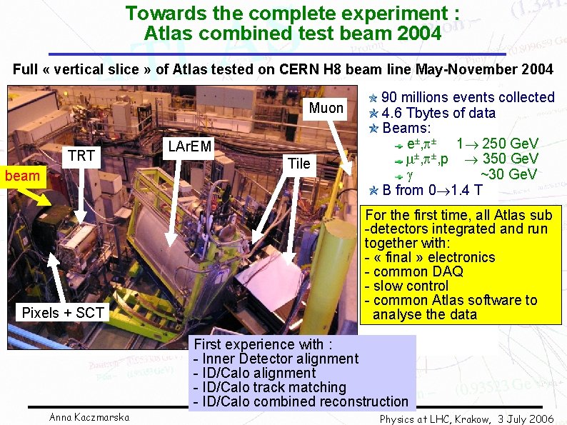 Towards the complete experiment : Atlas combined test beam 2004 Full « vertical slice