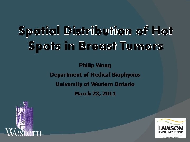 Spatial Distribution of Hot Spots in Breast Tumors