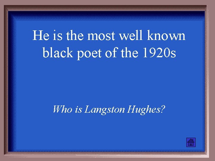 He is the most well known black poet of the 1920 s Who is
