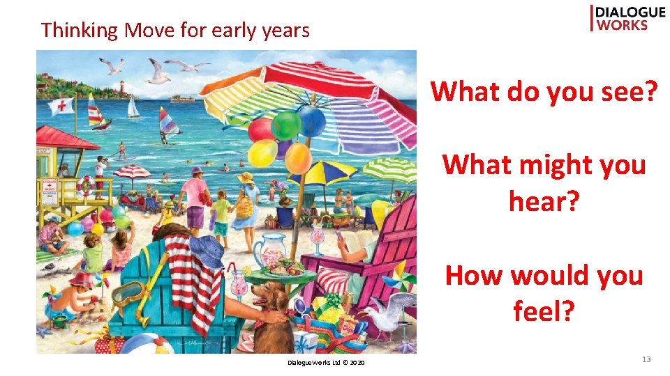Thinking Move for early years What do you see? What might you hear? How