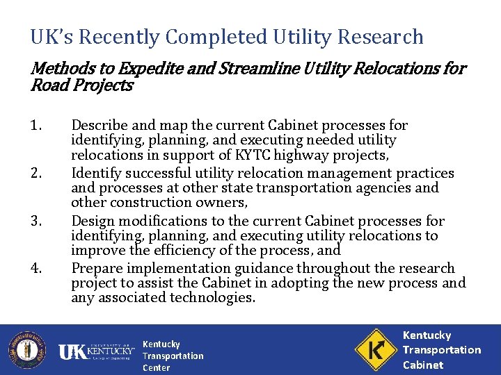UK’s Recently Completed Utility Research Methods to Expedite and Streamline Utility Relocations for Road