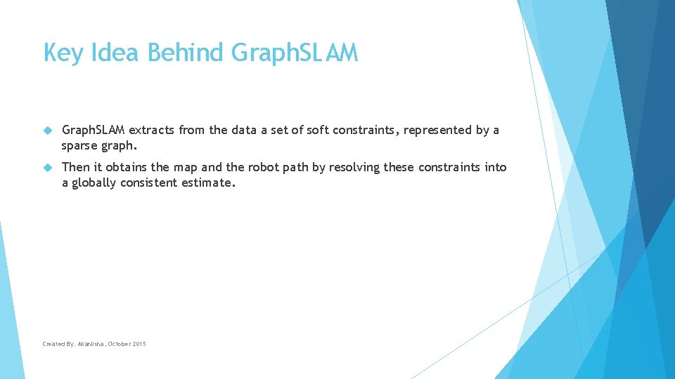 Key Idea Behind Graph. SLAM extracts from the data a set of soft constraints,