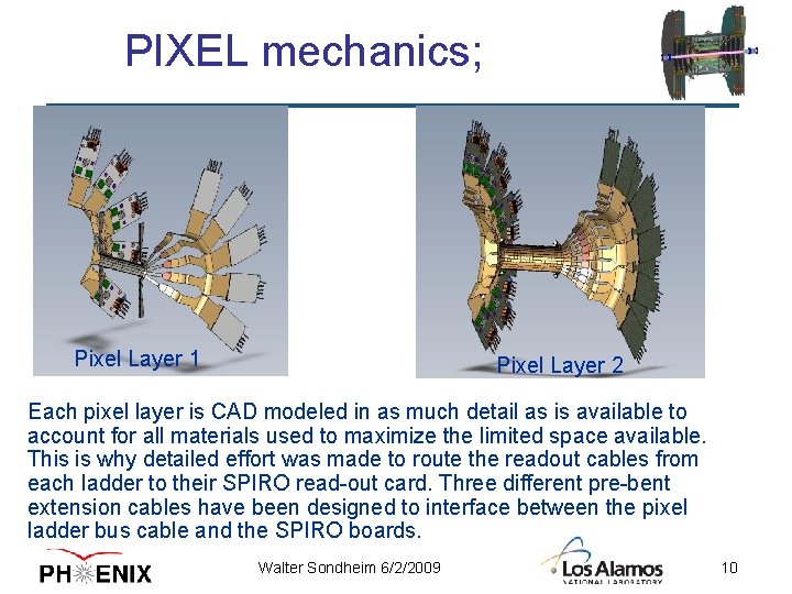 PIXEL mechanics; Pixel Layer 1 Pixel Layer 2 Each pixel layer is CAD modeled