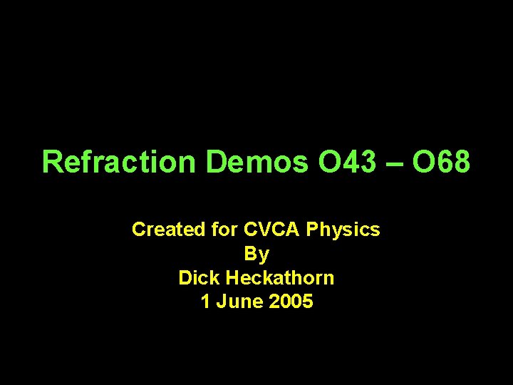 Refraction Demos O 43 O 68 Created for