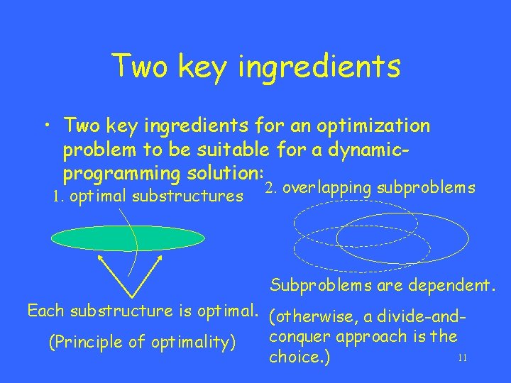 Two key ingredients • Two key ingredients for an optimization problem to be suitable