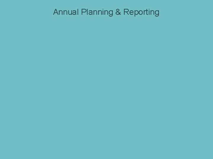 Annual Planning & Reporting 