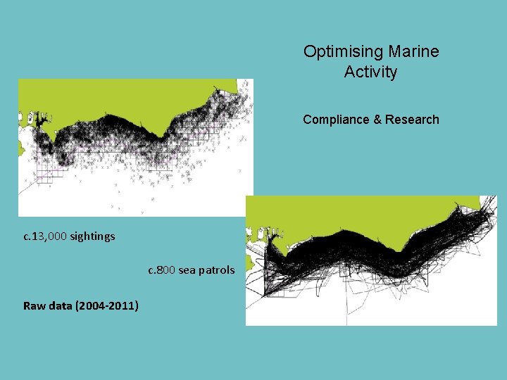 Optimising Marine Activity Compliance & Research c. 13, 000 sightings c. 800 sea patrols