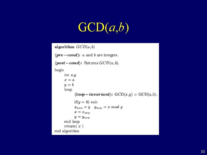 GCD(a, b) 80 