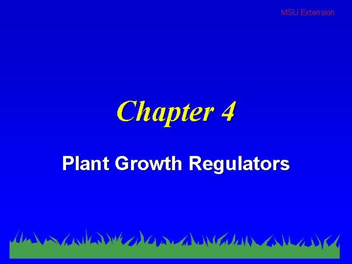 MSU Extension Chapter 4 Plant Growth Regulators MSU Extension Chapter 4 Plant Growth Regulators