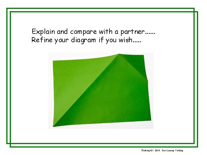 Explain and compare with a partner. . . Refine your diagram if you wish.