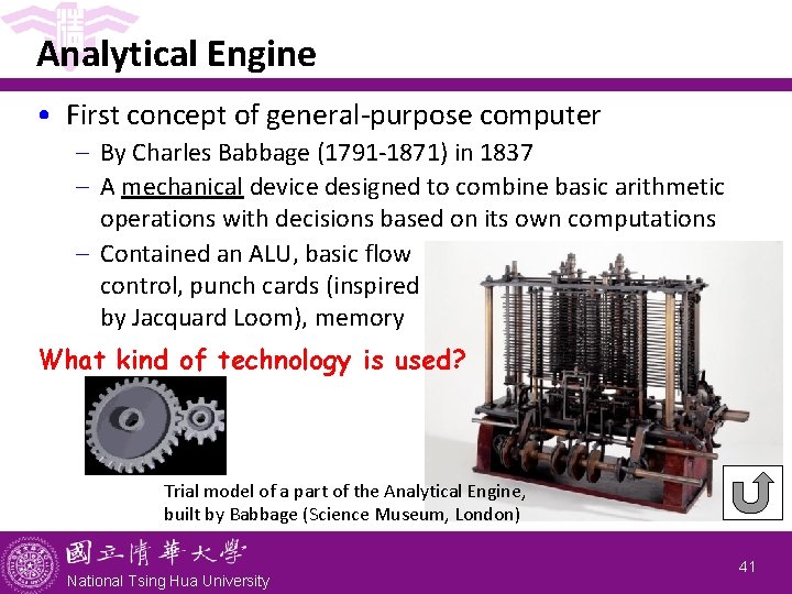 Analytical Engine • First concept of general-purpose computer - By Charles Babbage (1791 -1871)