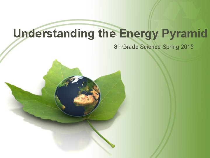 Understanding the Energy Pyramid 8 th Grade Science Spring 2015 