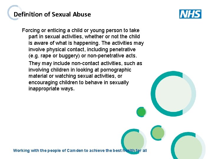 Definition of Sexual Abuse Forcing or enticing a child or young person to take