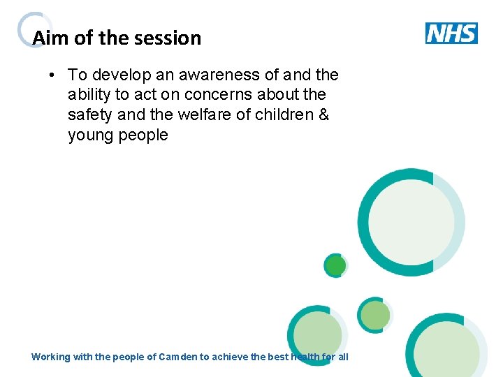 Aim of the session • To develop an awareness of and the ability to