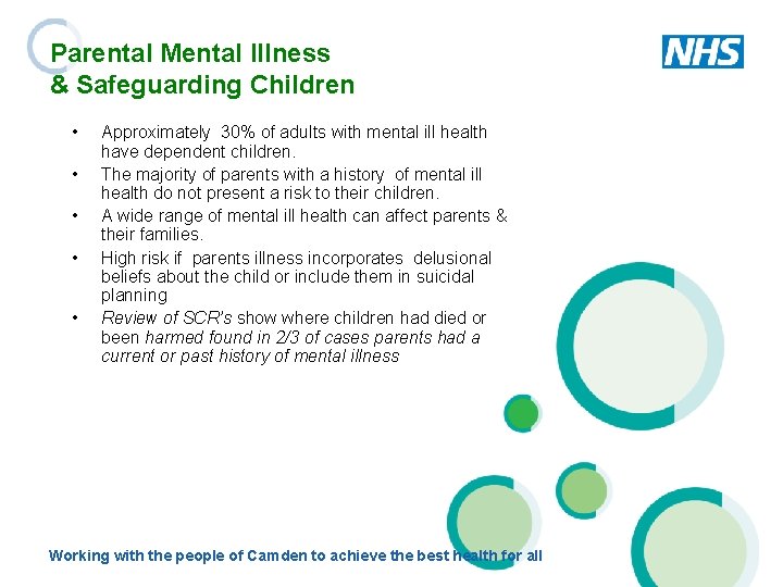 Parental Mental Illness & Safeguarding Children • • • Approximately 30% of adults with