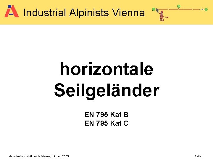 Industrial Alpinists Vienna horizontale Seilgeländer EN 795 Kat B EN 795 Kat C ©
