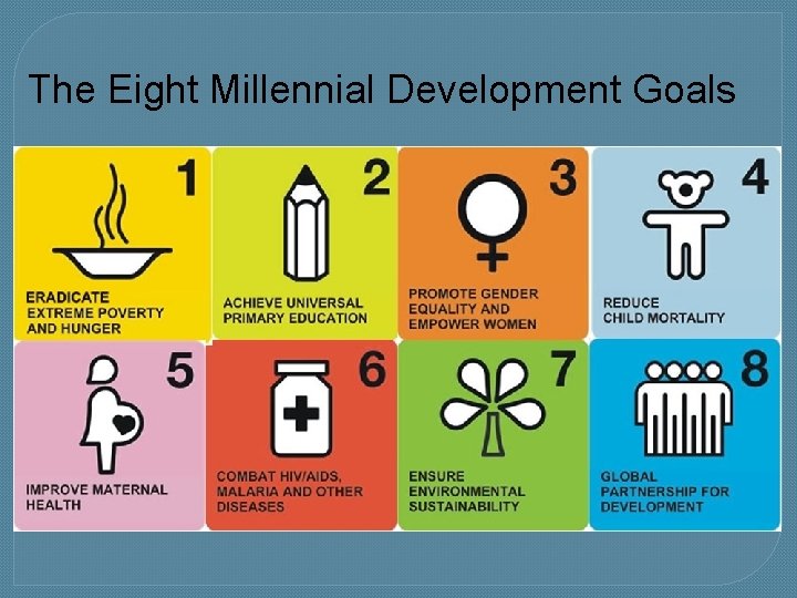 The Eight Millennial Development Goals 