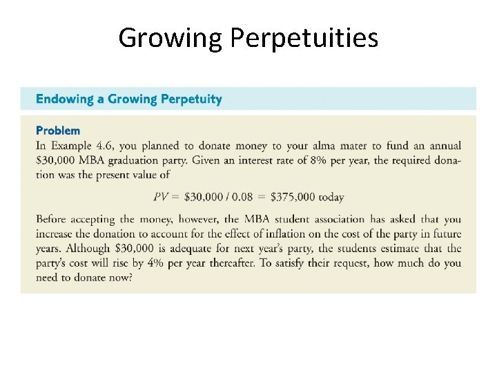 Growing Perpetuities 