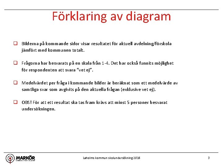 Förklaring av diagram q Bilderna på kommande sidor visar resultatet för aktuell avdelning/förskola jämfört