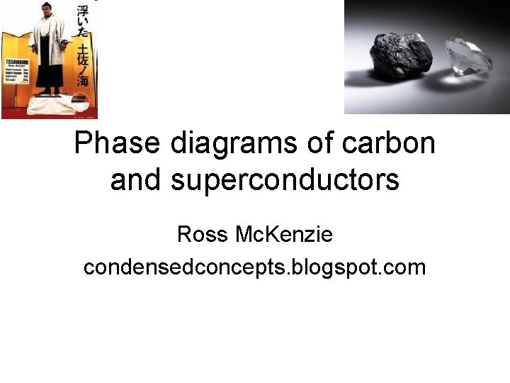 Phase diagrams of carbon and superconductors Ross Mc. Kenzie condensedconcepts. blogspot. com 