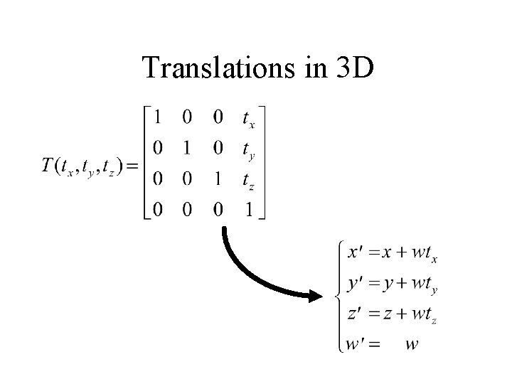 Translations in 3 D 