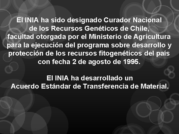 El INIA ha sido designado Curador Nacional de los Recursos Genéticos de Chile, facultad
