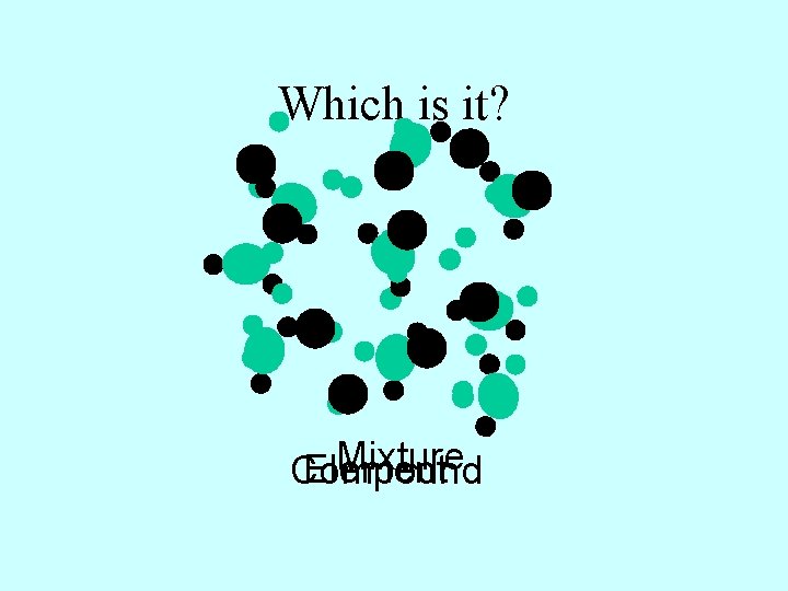 Which is it? Mixture Element Compound Which is it? Mixture Element Compound