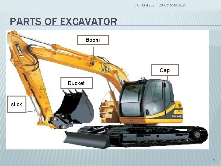 COTM 4202 20 October 2021 PARTS OF EXCAVATOR Boom Cap Bucket stick 5 COTM 4202 20 October 2021 PARTS OF EXCAVATOR Boom Cap Bucket stick 5