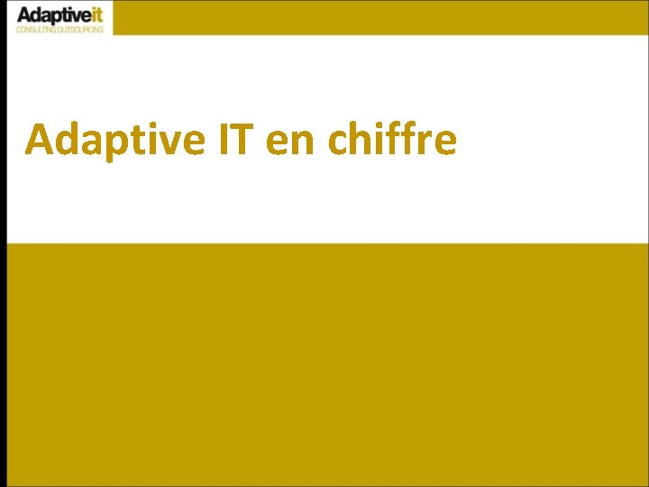 Adaptive IT en chiffre 