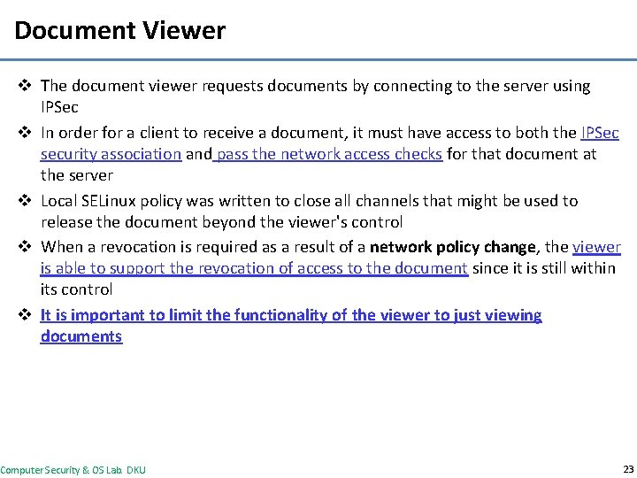 Document Viewer v The document viewer requests documents by connecting to the server using