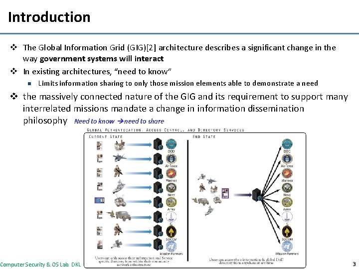 Introduction v The Global Information Grid (GIG)[2] architecture describes a significant change in the