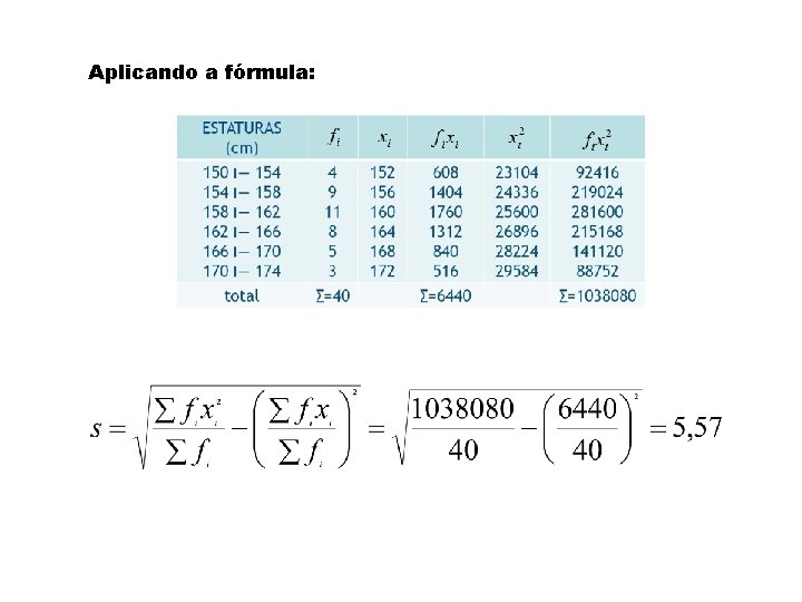 Aplicando a fórmula: 