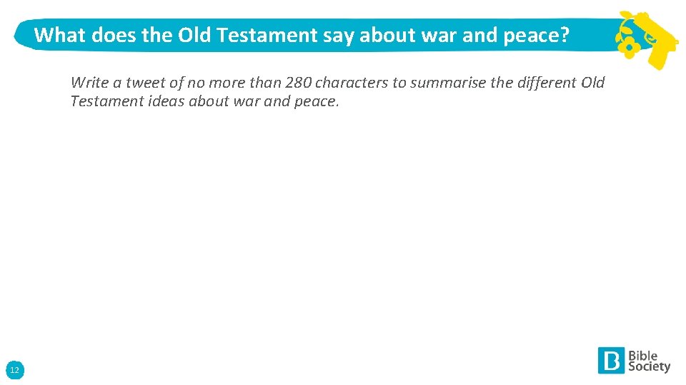 What does the Old Testament say about war and peace? Write a tweet of