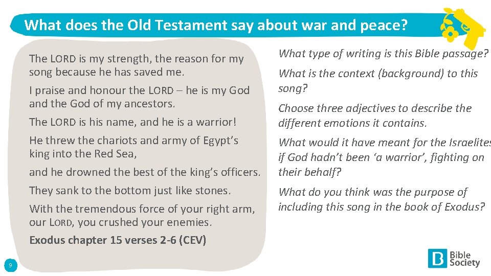 What does the Old Testament say about war and peace? The LORD is my