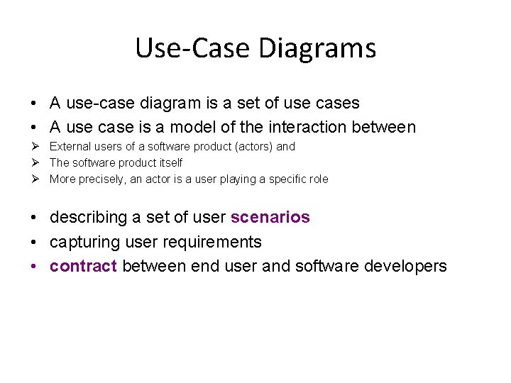 Use-Case Diagrams • A use-case diagram is a set of use cases • A