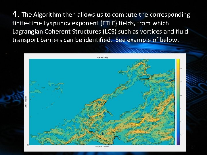 4. The Algorithm then allows us to compute the corresponding finite-time Lyapunov exponent (FTLE)