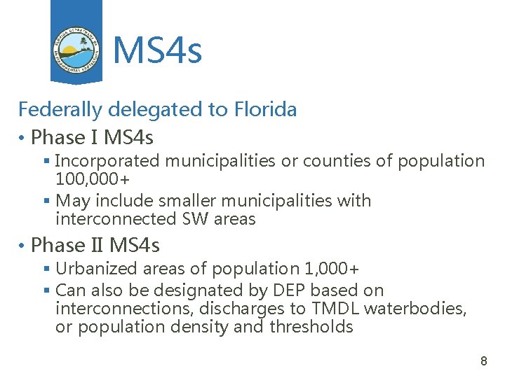 Stormwater Benjamin Melnick Deputy Director Division of Water