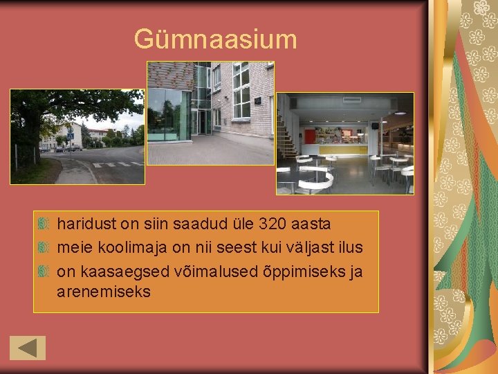 Gümnaasium haridust on siin saadud üle 320 aasta meie koolimaja on nii seest kui