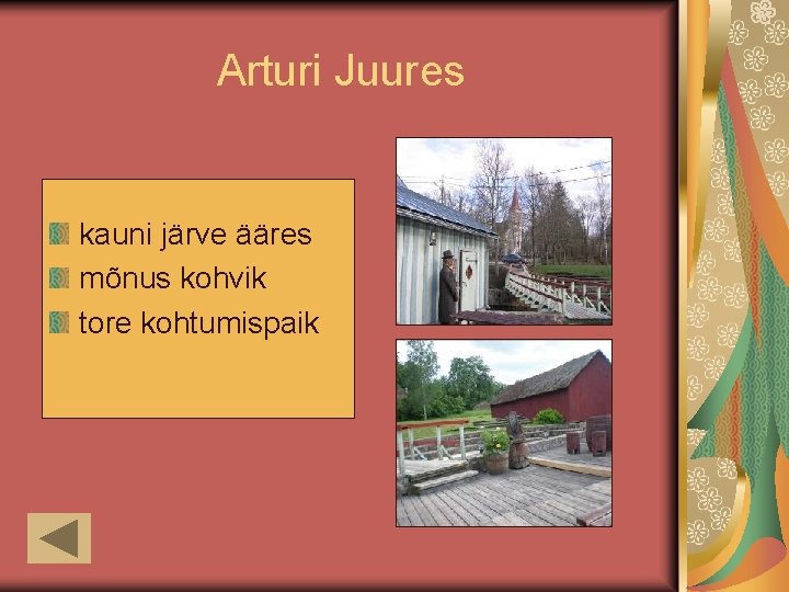 Arturi Juures kauni järve ääres mõnus kohvik tore kohtumispaik 