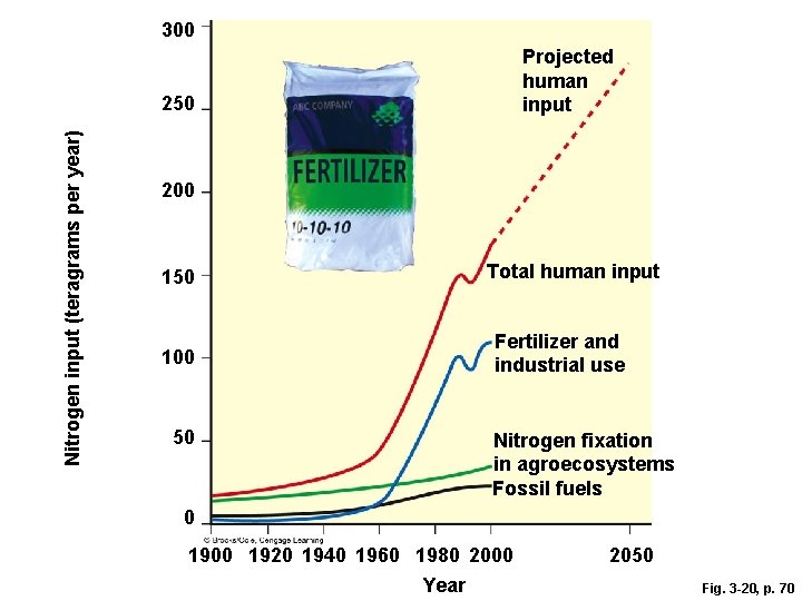 300 Projected human input Nitrogen input (teragrams per year) 250 200 Total human input