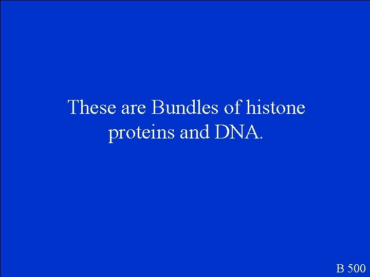 These are Bundles of histone proteins and DNA. B 500 