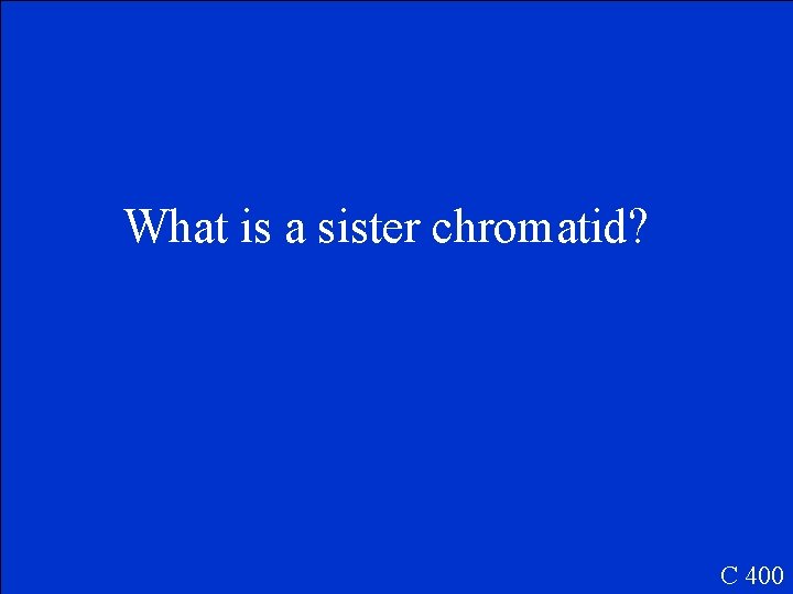 What is a sister chromatid? C 400 