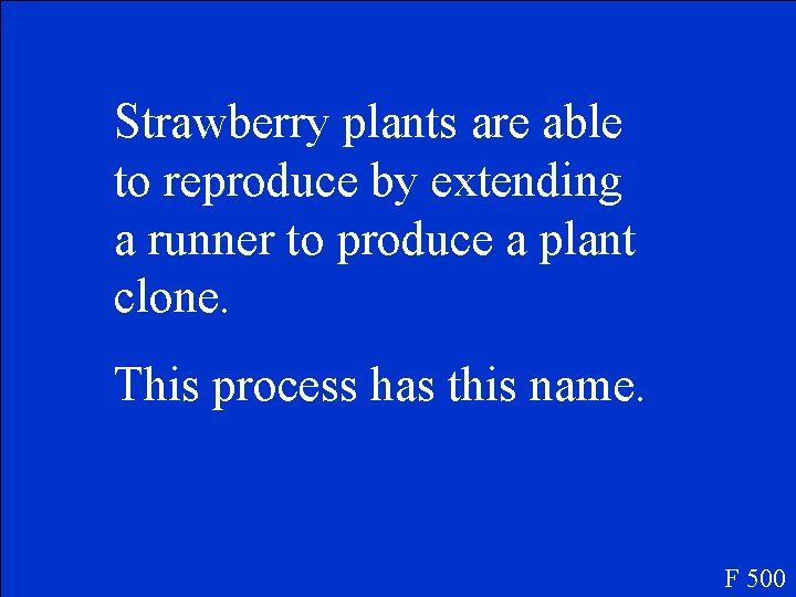 Strawberry plants are able to reproduce by extending a runner to produce a plant